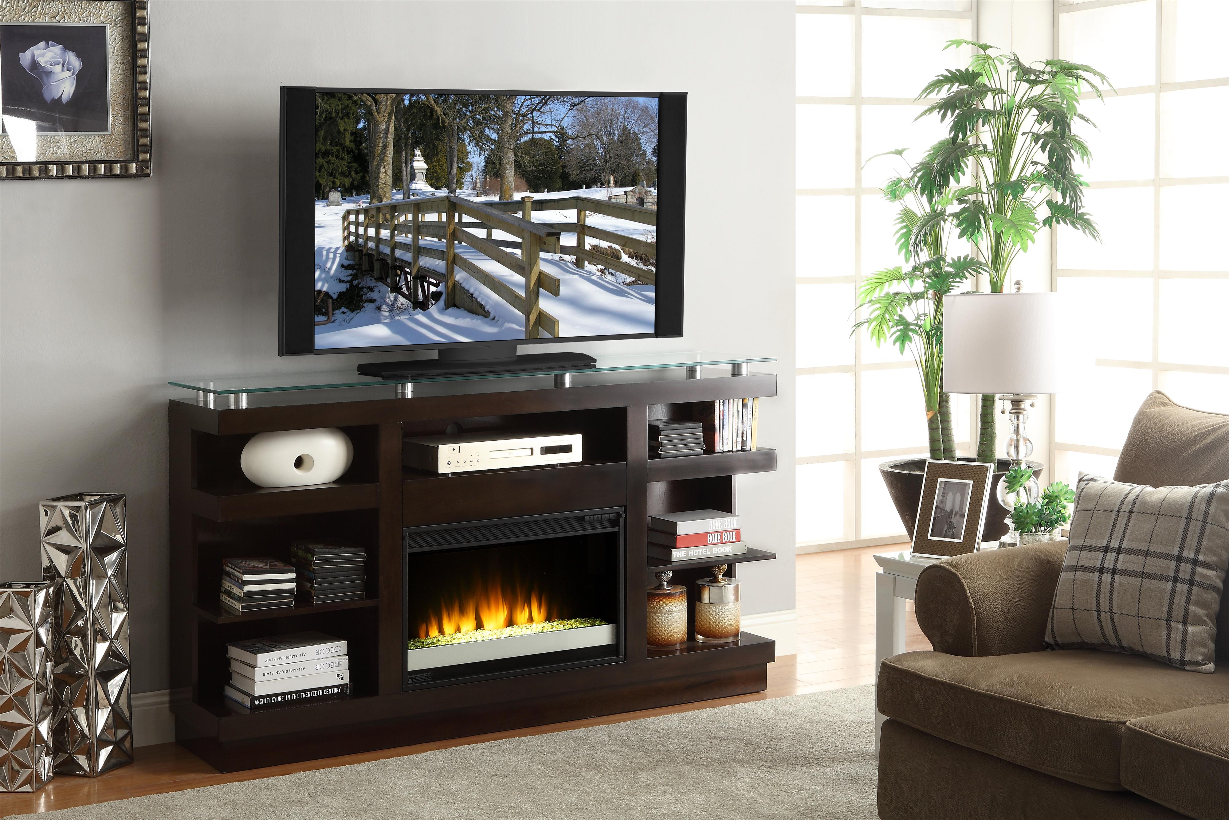 Legends Furniture Novella 65 Inch Media Console with Glass Top and